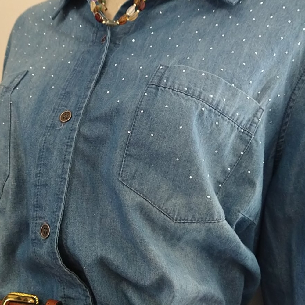 CJ BANKS Denim Shirt - Picture 2 of 7